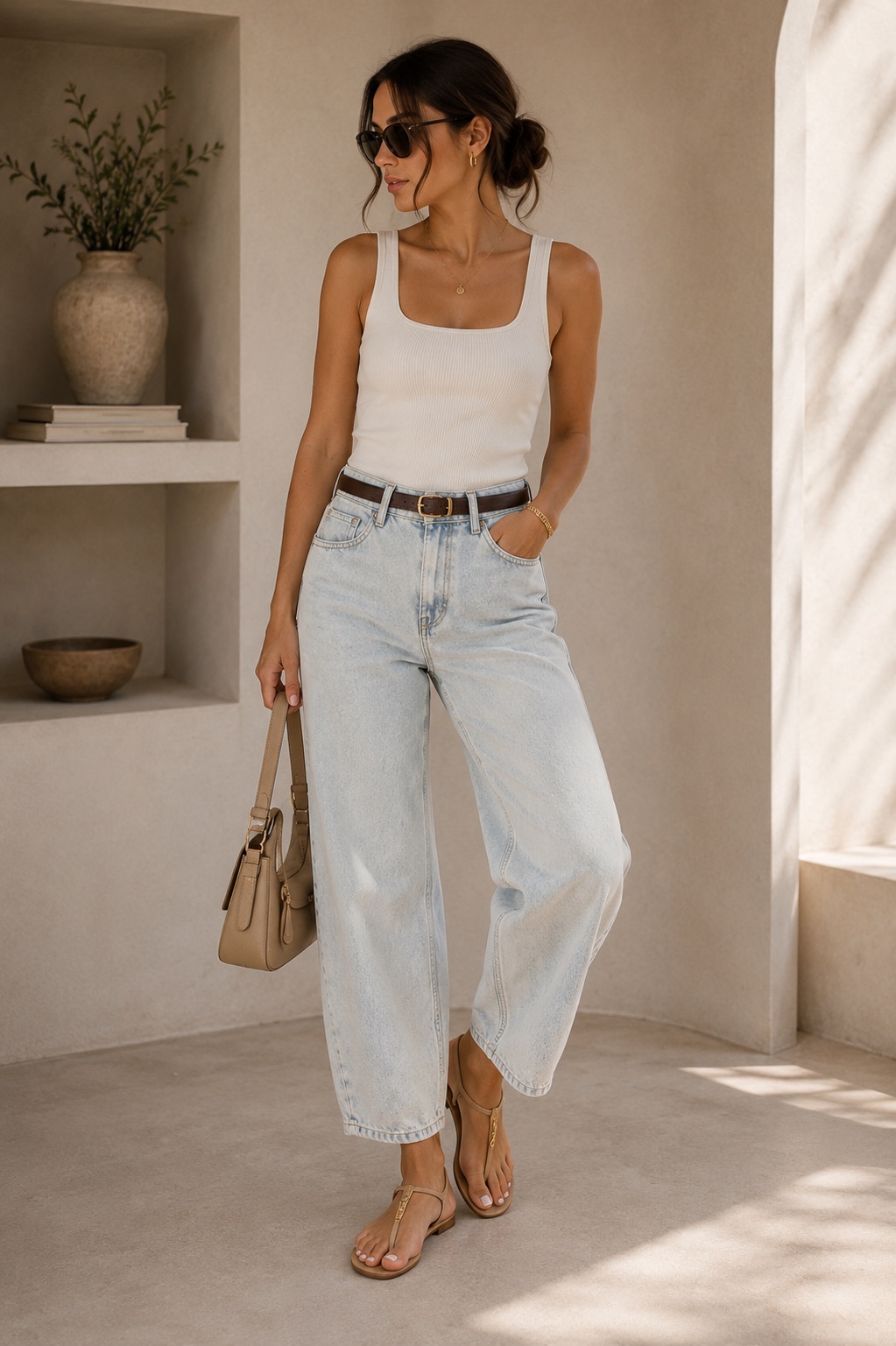 Jeans Balloon Celeste de Tiro Alto